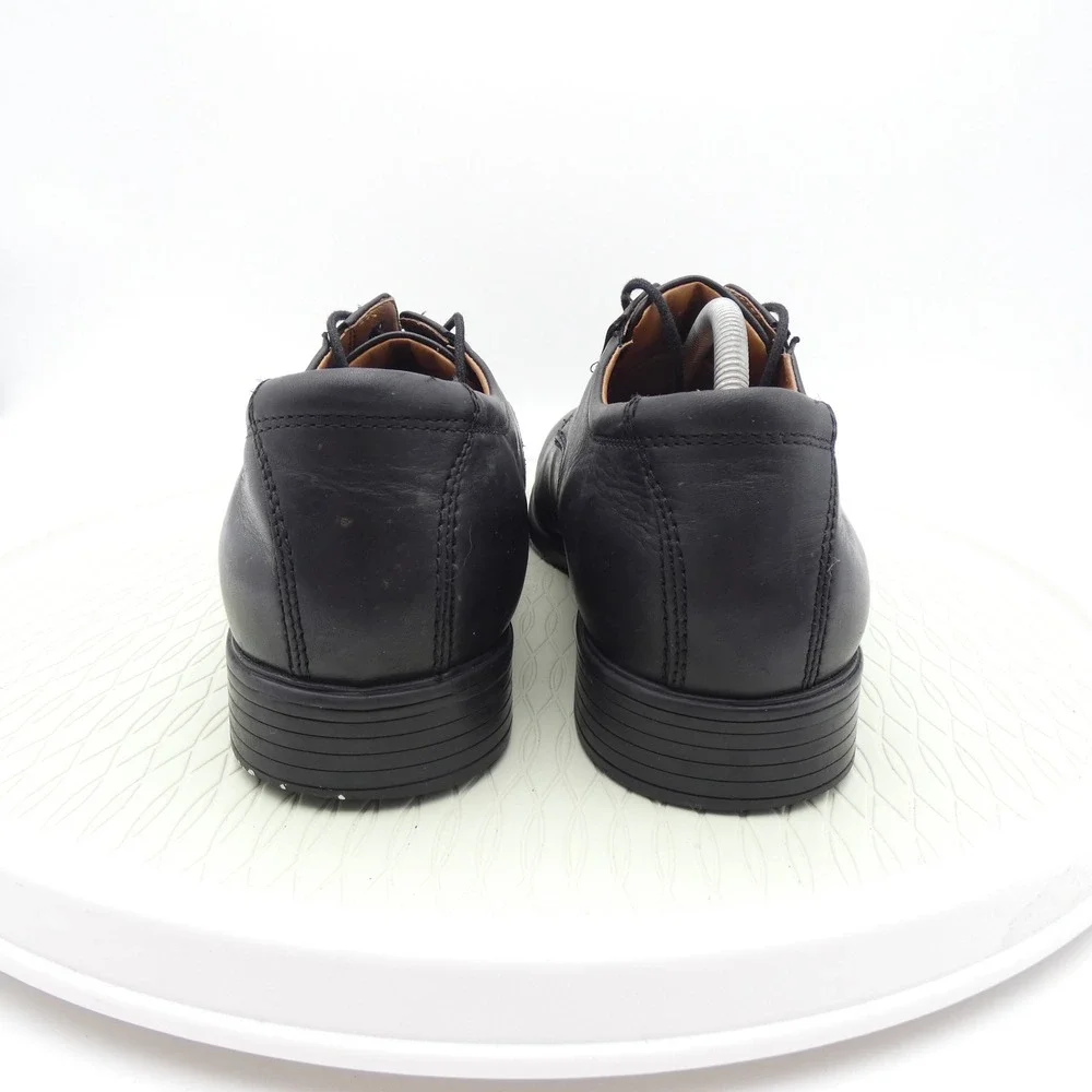 Clarks Collection Mens Tilden Walk Black Leather Derby Shoes Size 13W